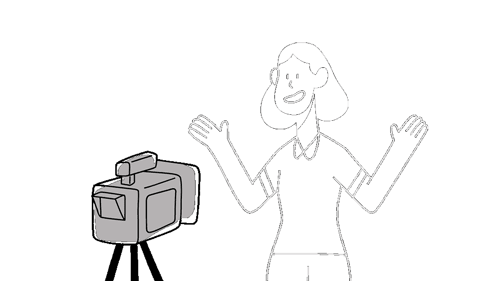 Woman presenting video skills animation
