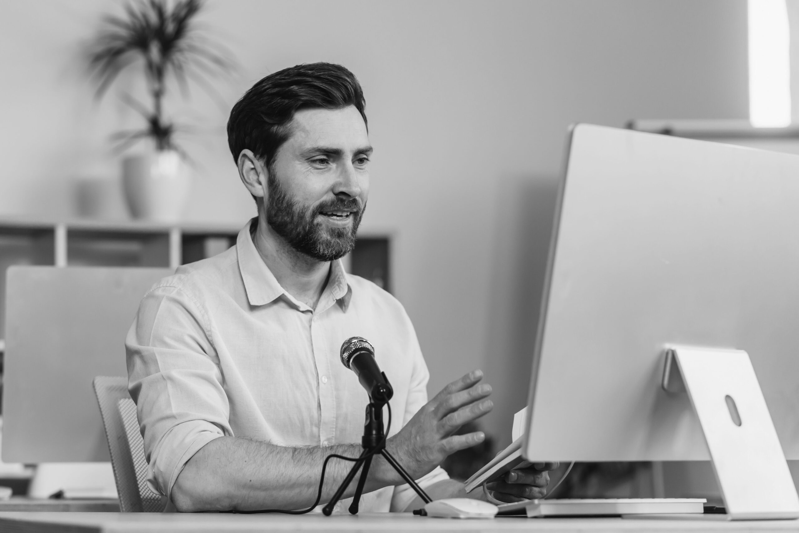 Man on a video conference